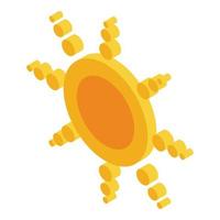 Solarium-Sonnensymbol, isometrischer Stil vektor