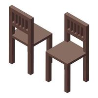Küche Holzstühle Symbol, isometrischer Stil vektor