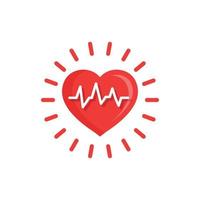 Symbol für arteriellen Blutdruck im flachen Stil. Heartbeat-Monitor-Vektorillustration auf isoliertem Hintergrund. Pulsdiagnose Zeichen Geschäftskonzept. vektor