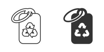 Preisschild-Symbol im flachen Stil. Bio-Recycling-Vektorillustration auf weißem, isoliertem Hintergrund. Ökologie Zeichen Geschäftskonzept. vektor