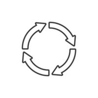 Recycling-Symbol im flachen Stil. Vektorillustration auf weißem, isoliertem Hintergrund wiederverwenden. Recycling-Zeichen Geschäftskonzept. vektor