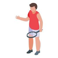 tennisman-ikone, isometrischer stil vektor