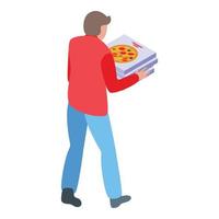 pizza mat leverans ikon, isometrisk stil vektor