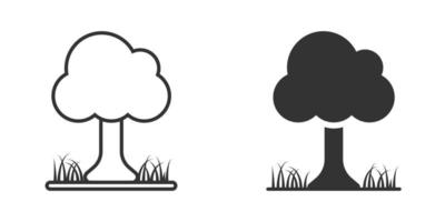 träd ikon i platt stil. skog vektor illustration på vit isolerat bakgrund. växt tecken företag begrepp.
