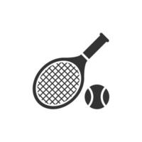 Tennisschläger-Symbol im flachen Stil. Gaming-Schläger-Vektor-Illustration auf isoliertem Hintergrund. Sport Aktivität Zeichen Geschäftskonzept. vektor