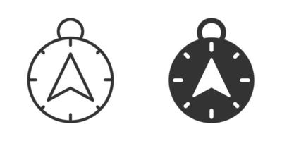 kompass ikon i platt stil. navigering Utrustning vektor illustration på vit isolerat bakgrund. resa riktning företag begrepp.