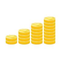 Münzsymbol im flachen Stil. Geldstapel-Vektorillustration auf weißem getrenntem Hintergrund. Geschäftskonzept für Bargeldwährungszeichen. vektor