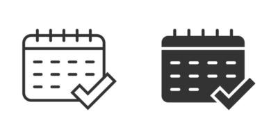 kalender ikon i platt stil. dagordning vektor illustration på vit isolerat bakgrund. schema planerare företag begrepp.