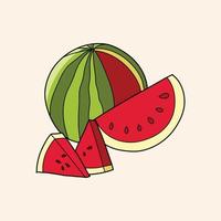 Wassermelonenfrucht-Vektorillustration vektor