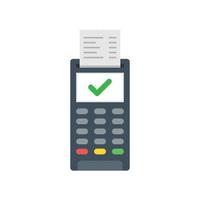 POS-Zahlungsautomaten-Symbol im flachen Stil. Online-Zahlungsvektorillustration auf isoliertem Hintergrund. Geschäftskonzept für Banktransaktionen. vektor