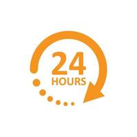 24 timmar service ikon i platt stil. Allt dag företag och service vektor illustration på isolerat bakgrund. snabbt service tid tecken företag begrepp.