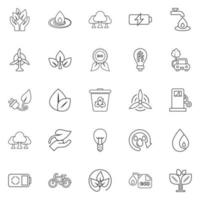 Öko-Umwelt-Icons im flachen Stil. Ökologie-Vektor-Illustration auf weißem Hintergrund isoliert. Bio-Emblem-Zeichen-Geschäftskonzept. vektor