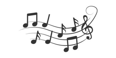 Musiknotensymbol im flachen Stil. Song-Vektor-Illustration auf weißem Hintergrund isoliert. Musiker unterzeichnen Geschäftskonzept. vektor