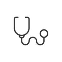 Stethoskop-Symbol im flachen Stil. Herzdiagnosevektorillustration auf lokalisiertem Hintergrund. Medizin Zeichen Geschäftskonzept. vektor