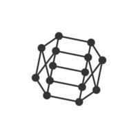 Wissenschaftsikone im flachen Stil. DNA-Zellvektorillustration auf weißem isoliertem Hintergrund. Geschäftskonzept der Molekülevolution. vektor