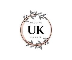 uk initialen brief hochzeit monogramm logos sammlung, handgezeichnete moderne minimalistische und florale vorlagen für einladungskarten, save the date, elegante identität für restaurant, boutique, café im vektor