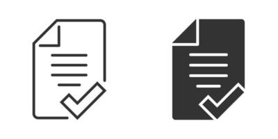 dokumentera checklista ikon i platt stil. Rapportera vektor illustration på vit isolerat bakgrund. papper ark företag begrepp.