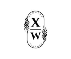 xw initialer brev bröllop monogram logotyper samling, hand dragen modern minimalistisk och blommig mallar för inbjudan kort, spara de datum, elegant identitet för restaurang, boutique, Kafé i vektor