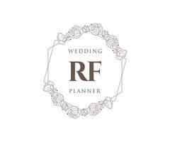 rf initialen brief hochzeit monogramm logos sammlung, handgezeichnete moderne minimalistische und florale vorlagen für einladungskarten, save the date, elegante identität für restaurant, boutique, café im vektor