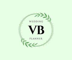 vb initialen brief hochzeitsmonogramm logos sammlung, handgezeichnete moderne minimalistische und florale vorlagen für einladungskarten, save the date, elegante identität für restaurant, boutique, café im vektor