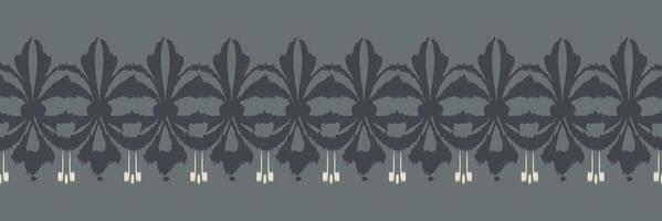 nahtloses muster der ikat-grenze in stammesfarbe. ethnische geometrische ikkat batik digitaler vektor textildesign für drucke stoff saree mughal pinsel symbol schwaden textur kurti kurtis kurtas