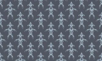 Damast Fleur de Lis nahtloses Muster Vektor Hintergrundbild Fleur de Lis Muster digitales Texturdesign für den Druck bedruckbarer Stoff Saree-Grenze.