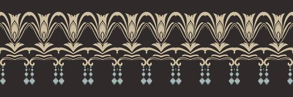 Ethno-Ikat-Vektor Batik Textil nahtloses Muster digitales Vektordesign für den Druck Saree Kurti Borneo Stoffrand Pinselsymbole Farbfelder Designer vektor
