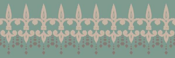 Ethno-Ikat-Vektor Batik Textil nahtloses Muster digitales Vektordesign für den Druck Saree Kurti Borneo Stoffrand Pinselsymbole Farbfelder Partykleidung vektor