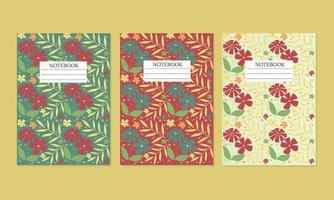 Buchcover-Sets. schönes abstraktes und florales Design. nahtloses muster und maske verwendet, einfach zu skalieren. für Notizbücher, Planer, Broschüren, Bücher, Kataloge. Vektor-Illustration. vektor