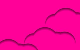 abstrakter papercut wolkenhimmel rosa farbhintergrundvektor vektor