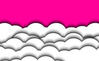 abstrakter papercut wolkenhimmel rosa farbhintergrundvektor vektor