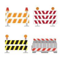 väg barriär vektor gata trafikbarriär under konstruktion varning vägspärr block på de motorväg vektor illustration