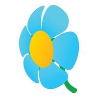 Blumensymbol isometrischer Vektor. blühende blaue Blume vektor