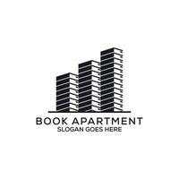 buchen Sie Apartment-Logo-Design, Monogramm-Gebäudevektor, kann als Symbole, Markenidentität, Firmenlogo, Symbole oder andere verwendet werden. vektor