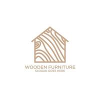 Holzmöbel-Logo-Design, kann als Innenarchitektur, Markenidentität, Firmenlogo, Symbole oder andere verwendet werden. vektor