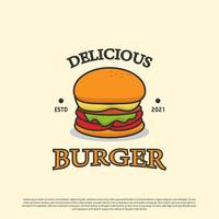 utsökt burger affär logotyp design illustrationer, bäst för snabb mat logotyp bild vektor