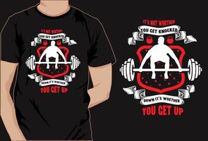 Gym kondition bodybuilding stark träna t-shirt design vektor