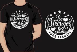 Fitnessstudio, Fitness, Bodybuilding, starkes Trainings-T-Shirt-Design vektor