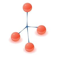 Strukturmolekül-Symbol, isometrischer Stil vektor