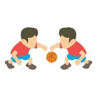 Basketballspieler-Ikone, isometrischer Stil vektor