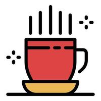 eine Tasse Kaffee Symbol Farbe Umriss Vektor