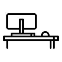 smart kontor pc skrivbordet ikon, översikt stil vektor