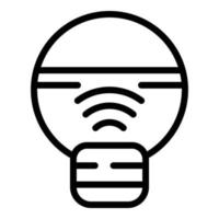 Symbol für intelligente Glühbirne im Internet, Umrissstil vektor
