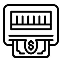 ATM-Cash-Symbol, Umrissstil vektor