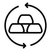 Symbol für Goldbarrentausch, Umrissstil vektor