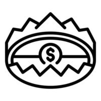 Trap-Wäsche-Geld-Symbol, Outline-Stil vektor