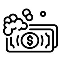Wäsche Geld Bargeld Schaum Symbol, Outline-Stil vektor