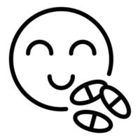 glückliches Emoji-Symbol, Umrissstil vektor