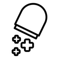 antidepressivt medel kapsel ikon, översikt stil vektor