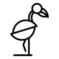 zoologi flamingo ikon, översikt stil vektor